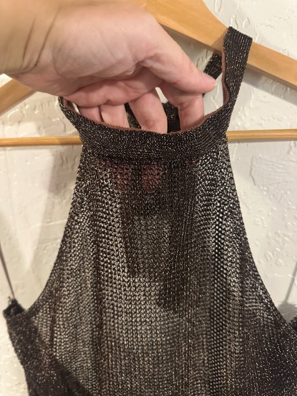 Free People Shine Be Fine Metallic Halter Neck Sheer Open Back Bodysuit - Picture 7 of 11